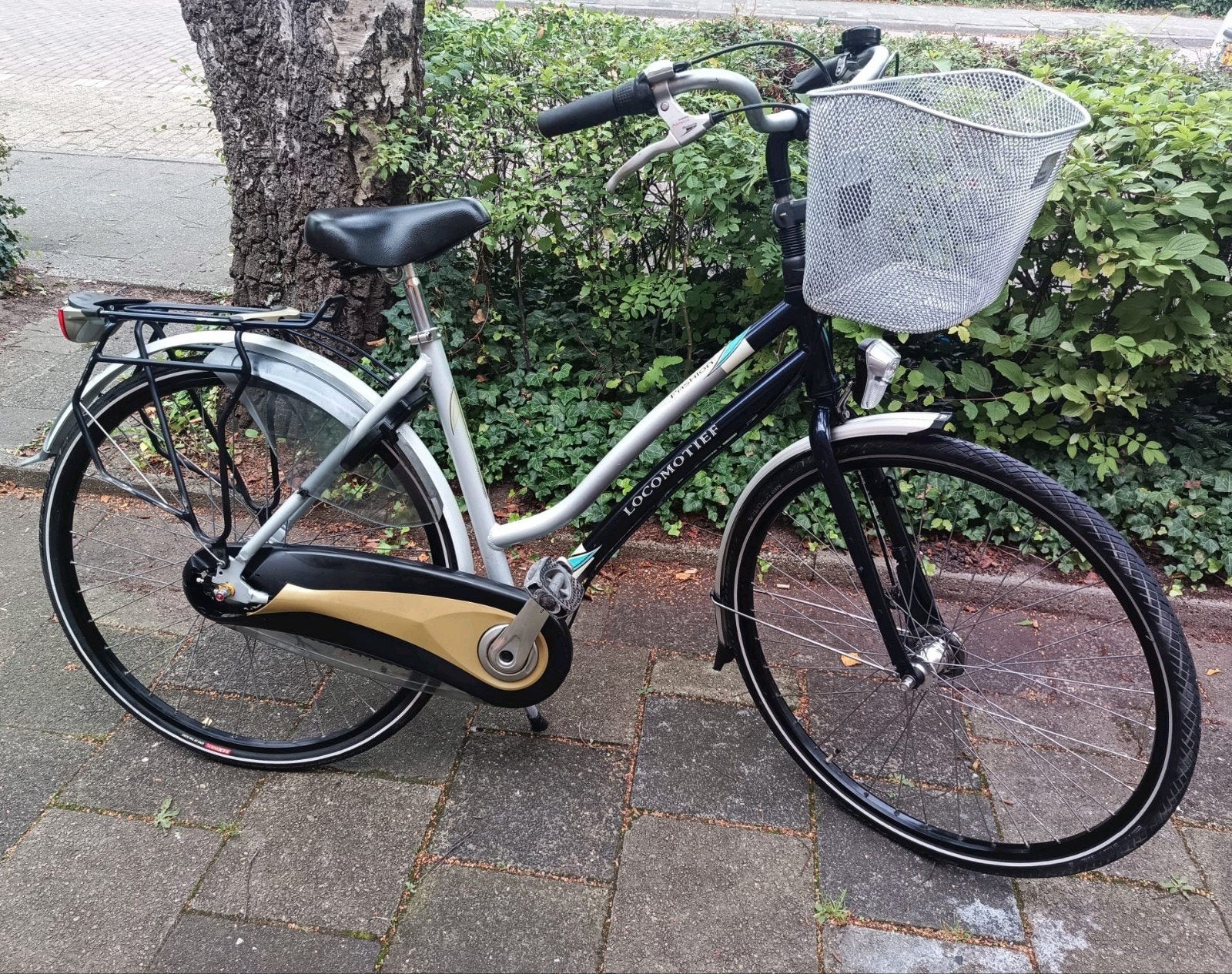 Goede Damesfiets met Mandje 28" 57cm 7v NAGEKEKEN & RIJKLAAR, Fietsen en Brommers, Gebruikt, Versnellingen, 56 cm of meer, Trommelrem