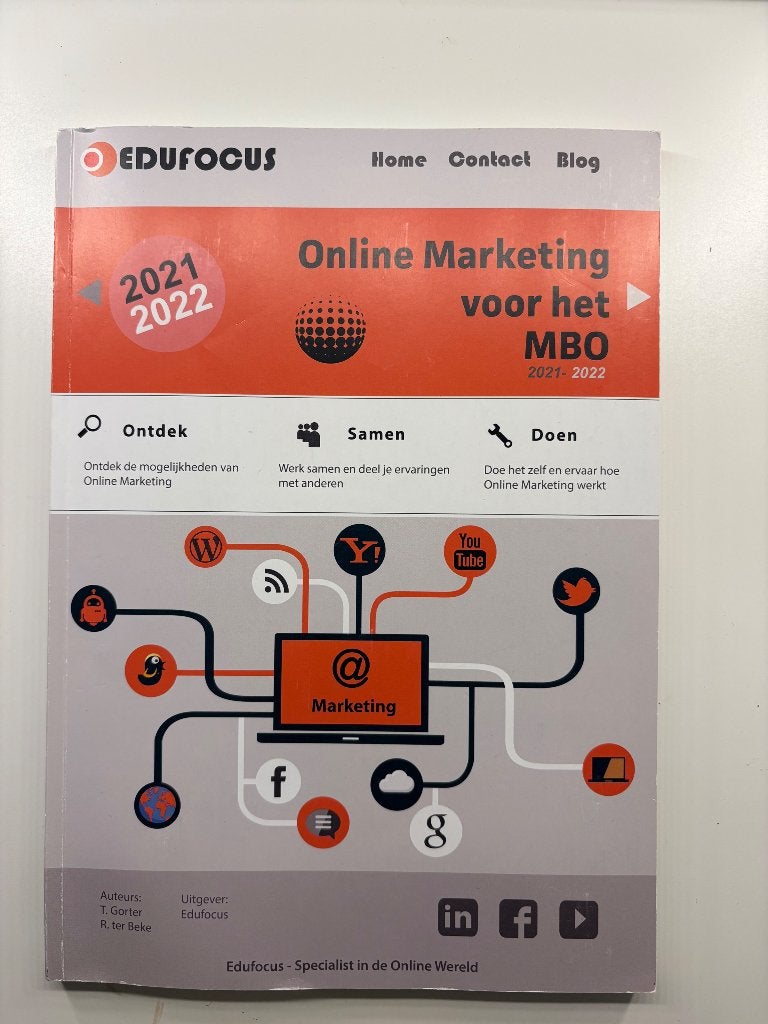 Online Marketing voor het MBO, Boeken, Ophalen of Verzenden, Zo goed als nieuw, Economie en Marketing, Edufocus