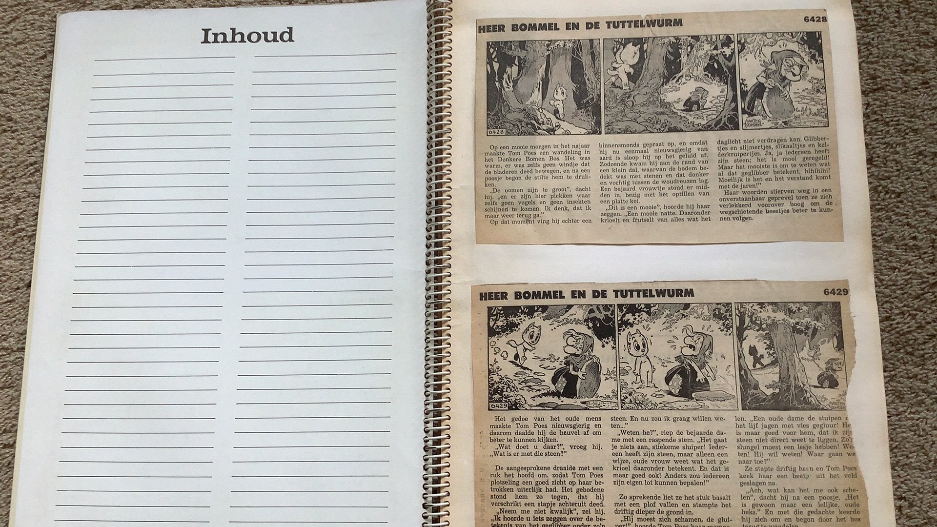 Plakboek: De Tuttelwurm / De verdwenen Heer. Marten Toonder, Ophalen of Verzenden, Gelezen, Overige typen