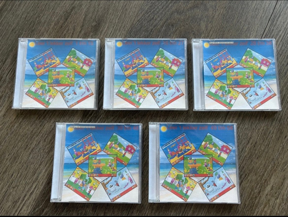 Retro educatieve cd-roms “Leer ‘t lekker zelf”, Puzzel en Educatief, 1 speler, Ophalen of Verzenden, Zo goed als nieuw