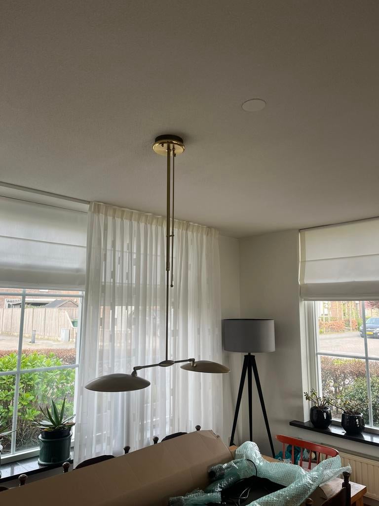 Messing lamp voor boven eettafel, Ophalen, Gebruikt, 50 tot 75 cm, Metaal