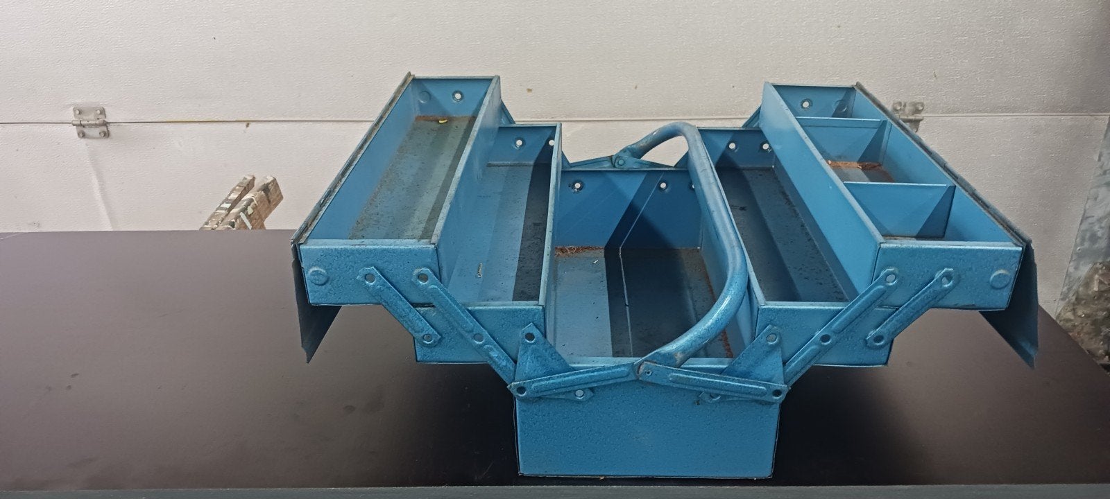 Robuuste metalen gereedschapskist - Blauw, Ophalen, Gebruikt
