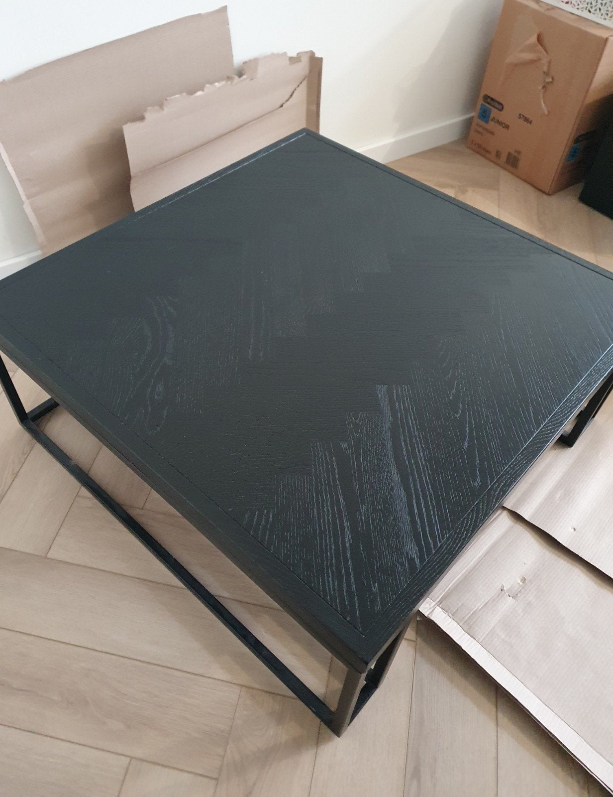 Visgraat salontafel van eikenhout, uitstekende staat, Ophalen, 200 cm of meer, 50 tot 100 cm, Zo goed als nieuw