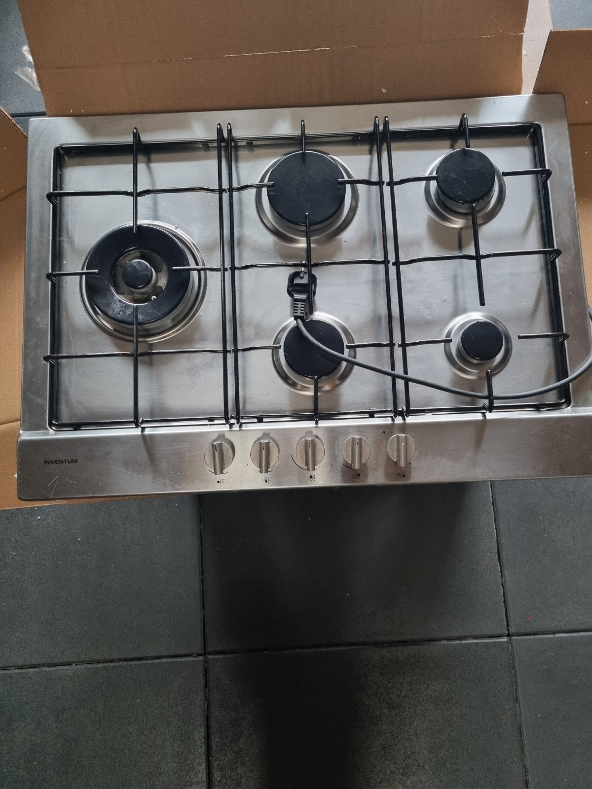 inventum 5pits gas kookplaat, Ophalen, Inbouw, Gas, 4 kookzones