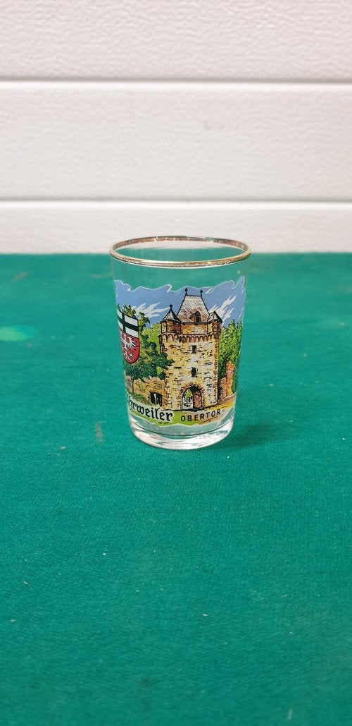 borrelglas duits uhrweiler obertor, Verzamelen, Glas en Borrelglaasjes, Ophalen of Verzenden, 'T Olde Gre-j, Info@toldegrej.nl