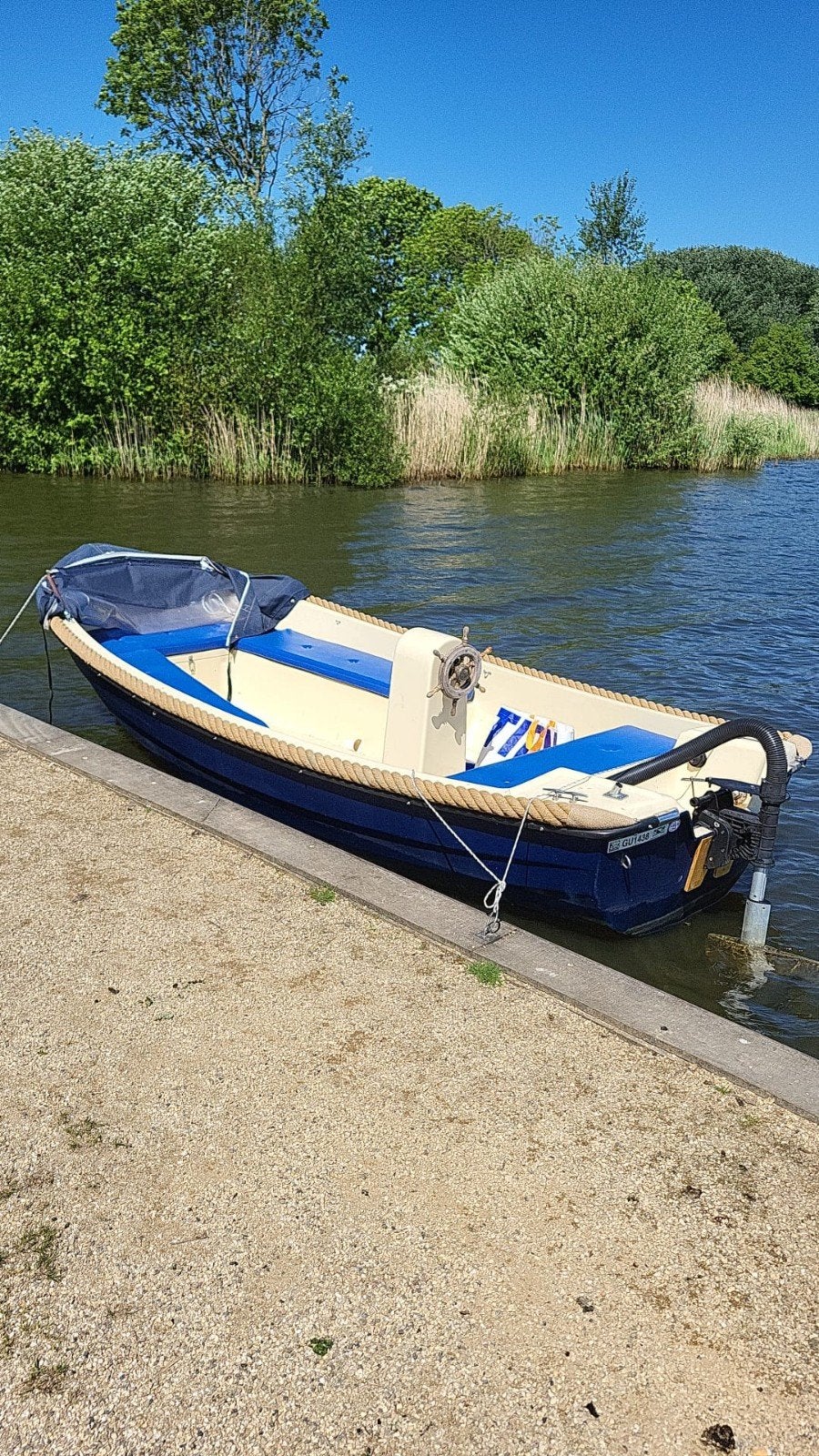 Oudhuijzer 440 sloep met trailer met electro motor, Ophalen, Gebruikt