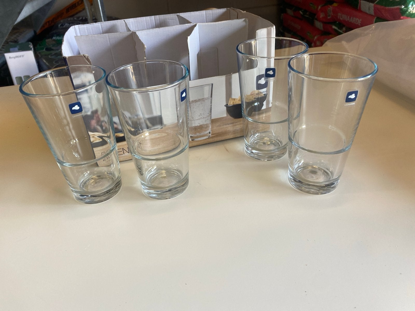 4 Leonardo glazen - Nieuw, Onbekend, Nieuw, Ophalen of Verzenden, Onbekend