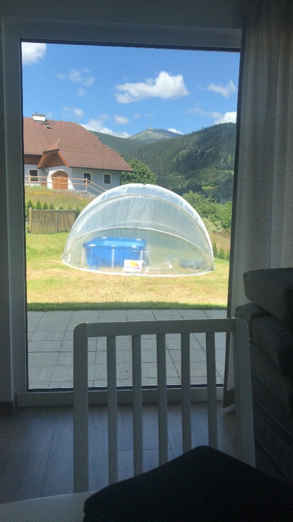 Sunnytent (voor over een zwembad), Gebruikt, Overige typen, Rond, 300 cm of meer