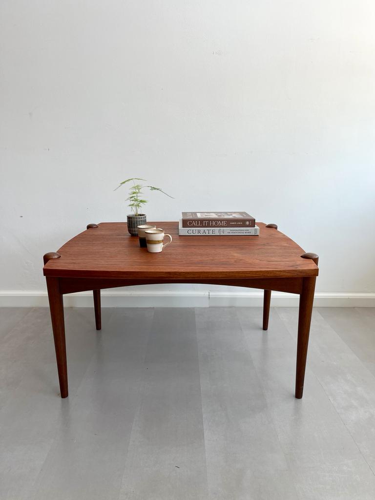 Vintage teakhouten salontafel Louis van Teeffelen, jaren 60, Ophalen, Gebruikt, 50 tot 100 cm, Sixties, retro, midcentury, scandinavisch