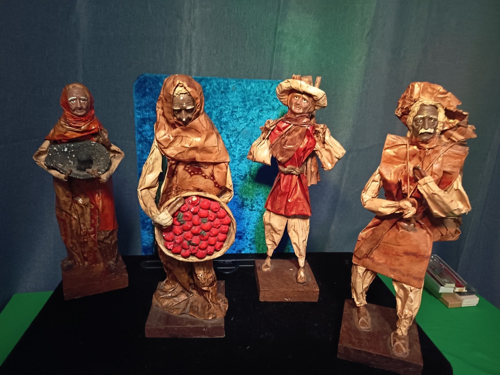 Set van 4 Mexicaanse papier-maché figuren, handgemaakt, Ophalen of Verzenden