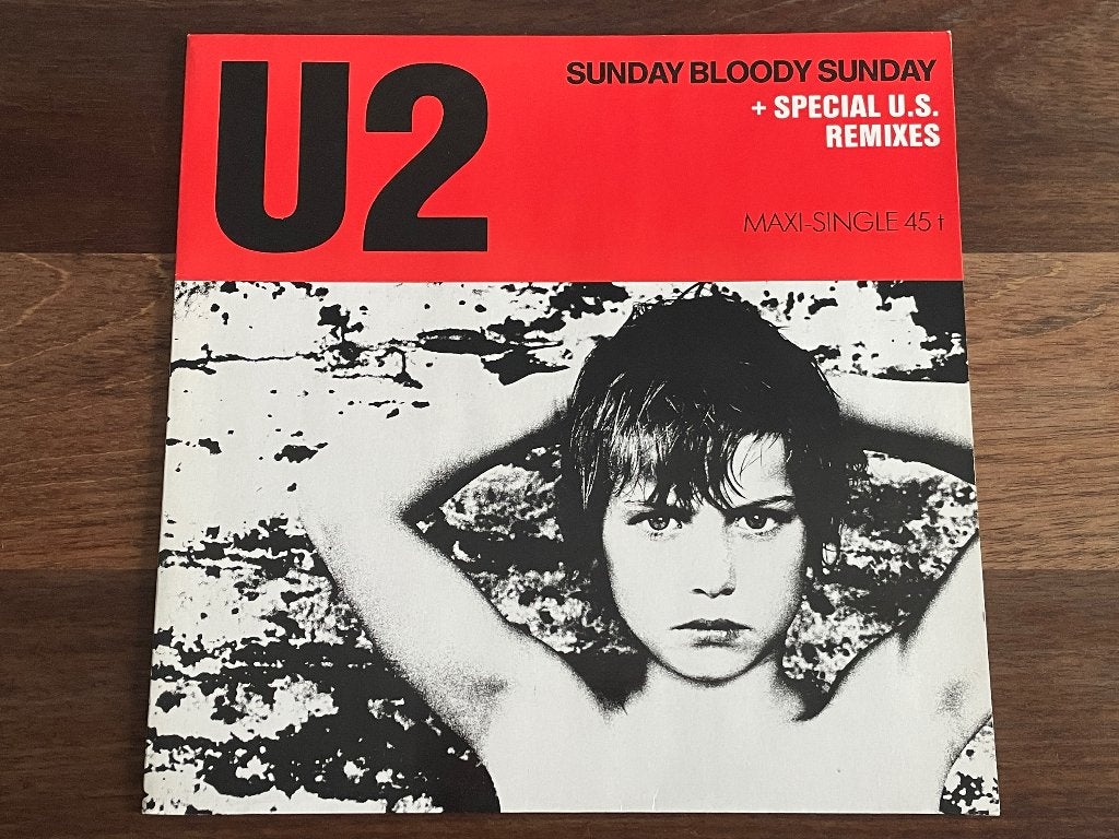 Vinyl Maxisingle U2 Sunday Bloody Sunday +2 EU V2 Corbijn, Gebruikt, Originele persing, Ophalen of Verzenden, Pop