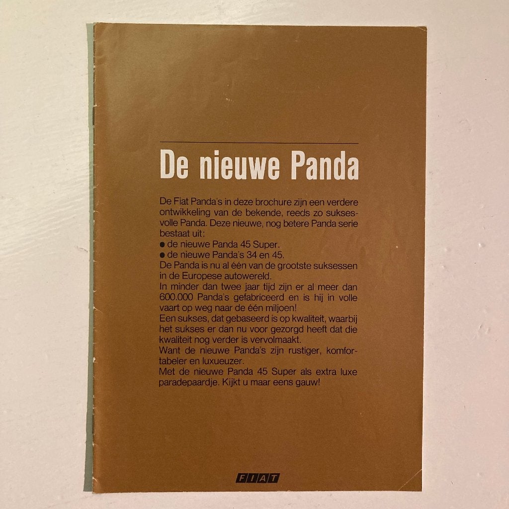 Fiat Panda folder / brochure januari 1983, Ophalen of Verzenden, Gelezen, Overige merken