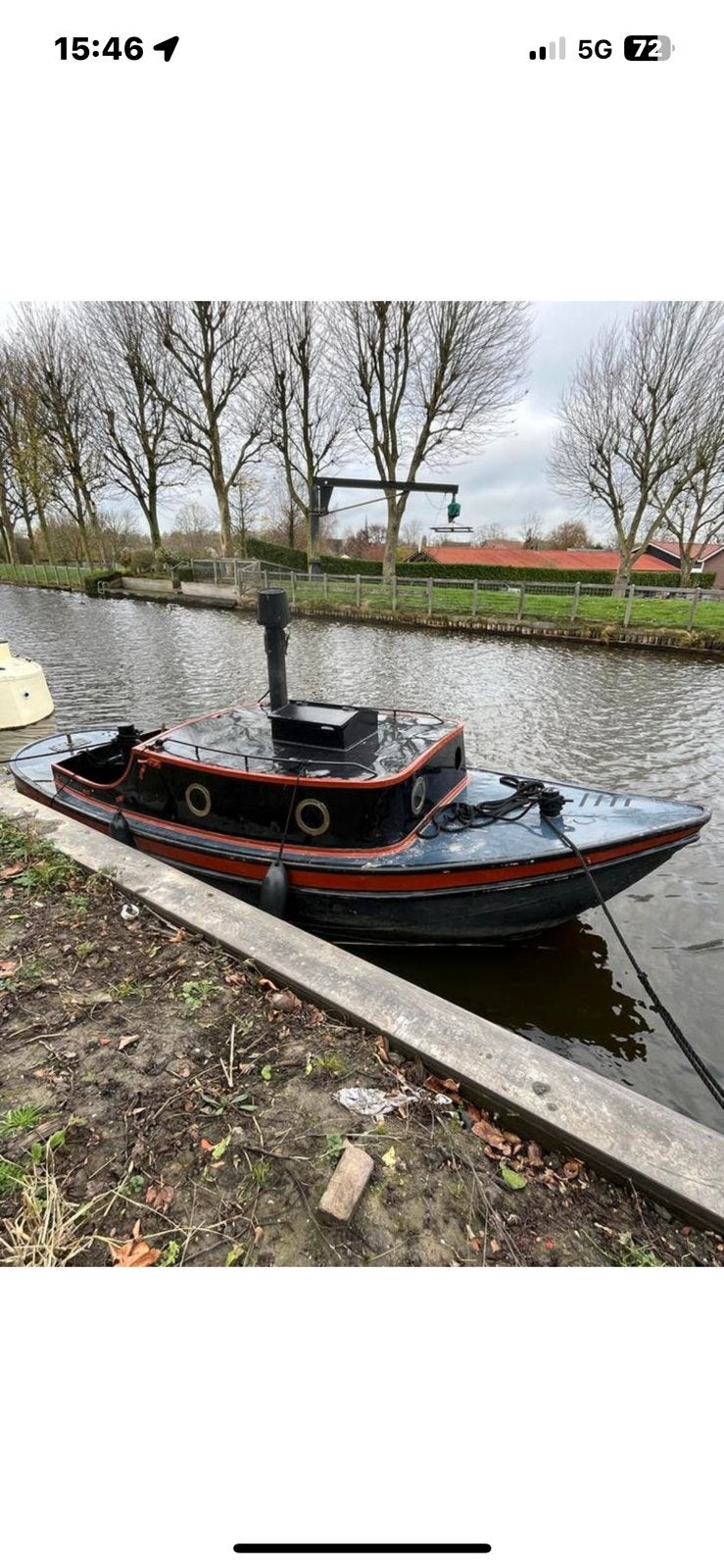 Stoere opduwer met 3 cil Ruston., Staal, Binnenboordmotor, Diesel, 1.00 - 1.50 meter