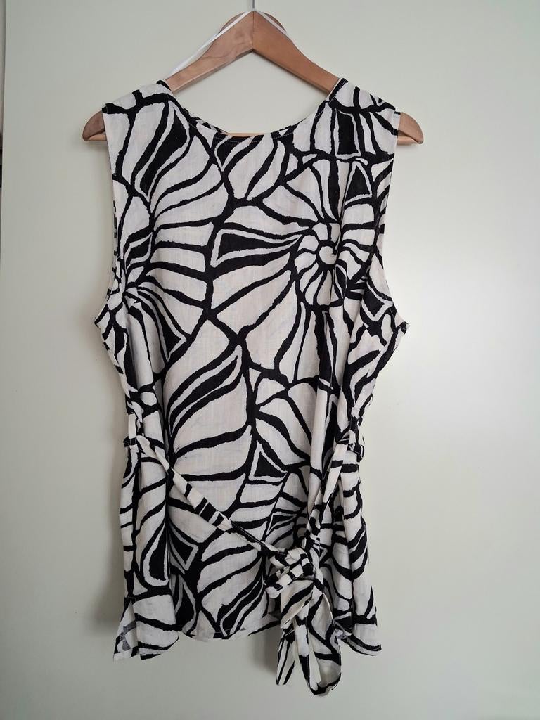 Nieuwe creme-zwarte mouwloze top XL, Primark, Zwart, Maat 46/48 (XL) of groter, Nieuw