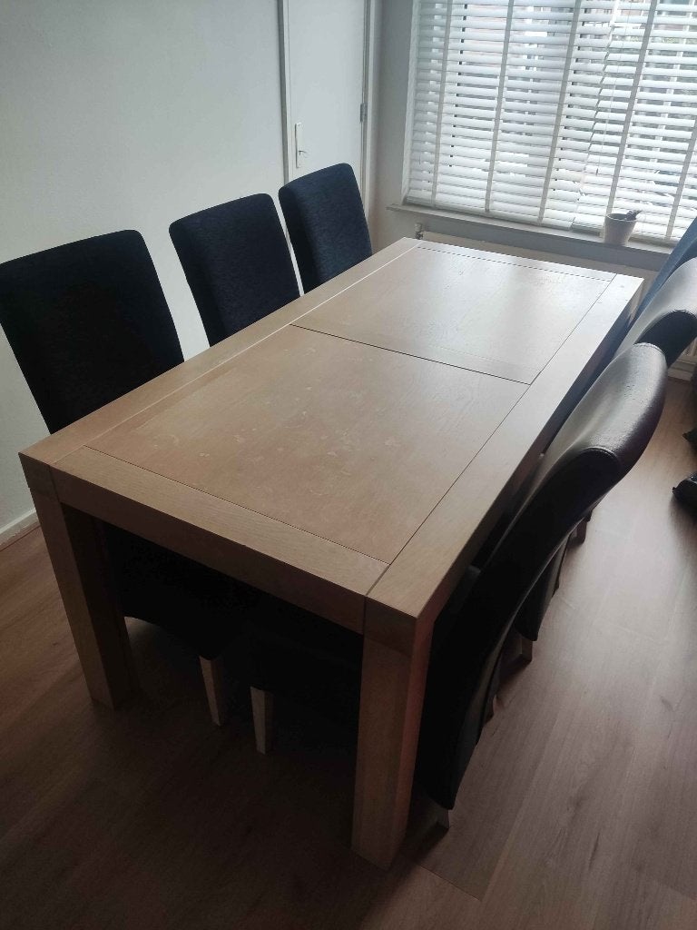 Eettafel & stoelen (samen of apart), Ophalen, Gebruikt, 50 tot 100 cm, Vijf personen of meer