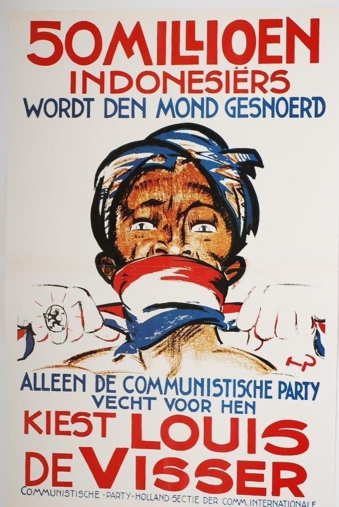 Poster: De CPN steunt Indonesië (Heruitgave, 1994), Verzamelen, Zo goed als nieuw, Verzenden, Amsterdam, Overige soorten