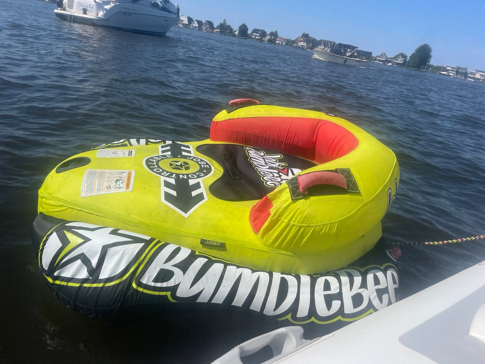 Jobe bumblebee knieboard opblaasbaar met touw, Ophalen, Zo goed als nieuw, Funband of Funtube