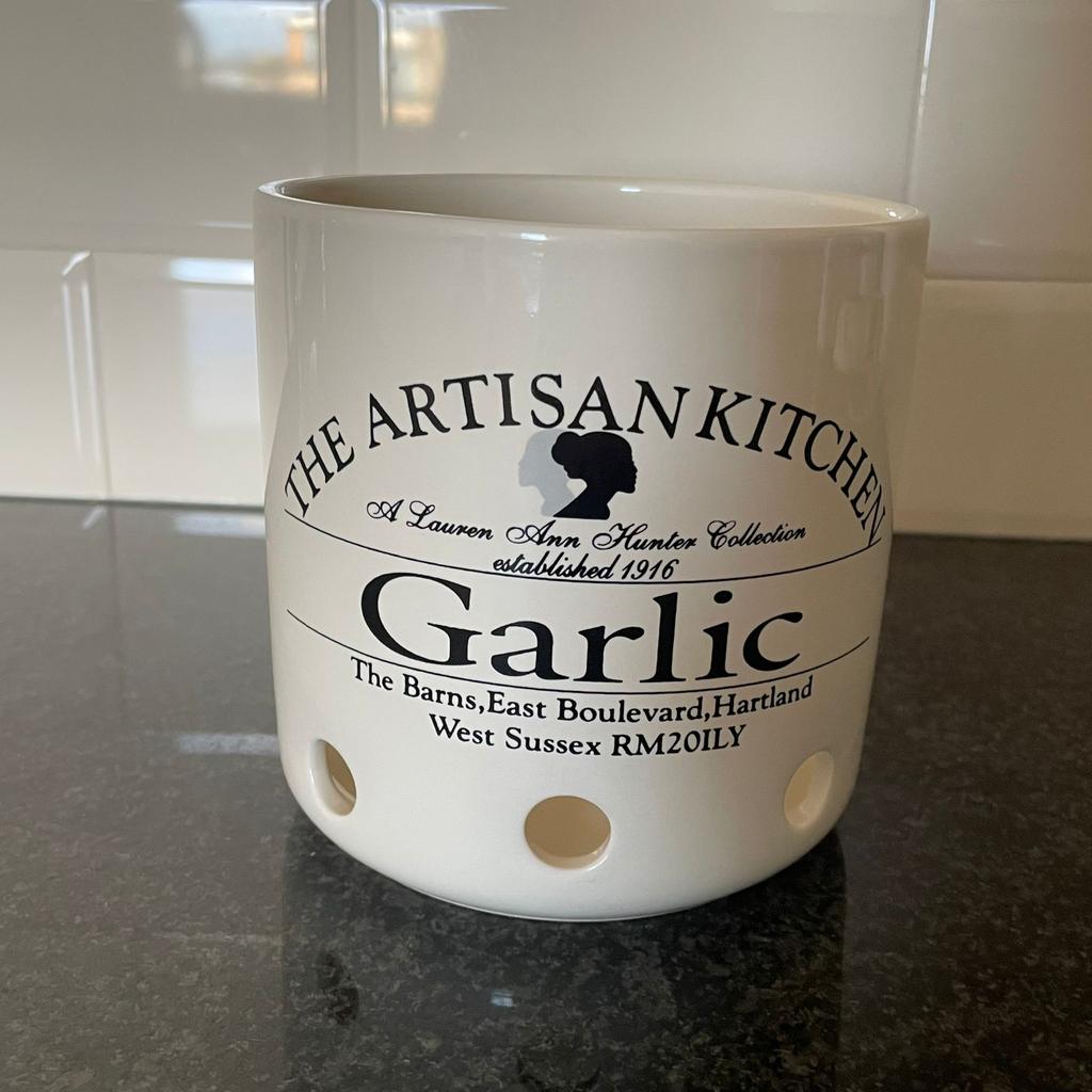 J.W. McKensie Garlic pot - Voorraadpot knoflook/uien, Huis en Inrichting, Keuken | Keukenbenodigdheden, Ophalen, Gebruikt, Voorraadpot