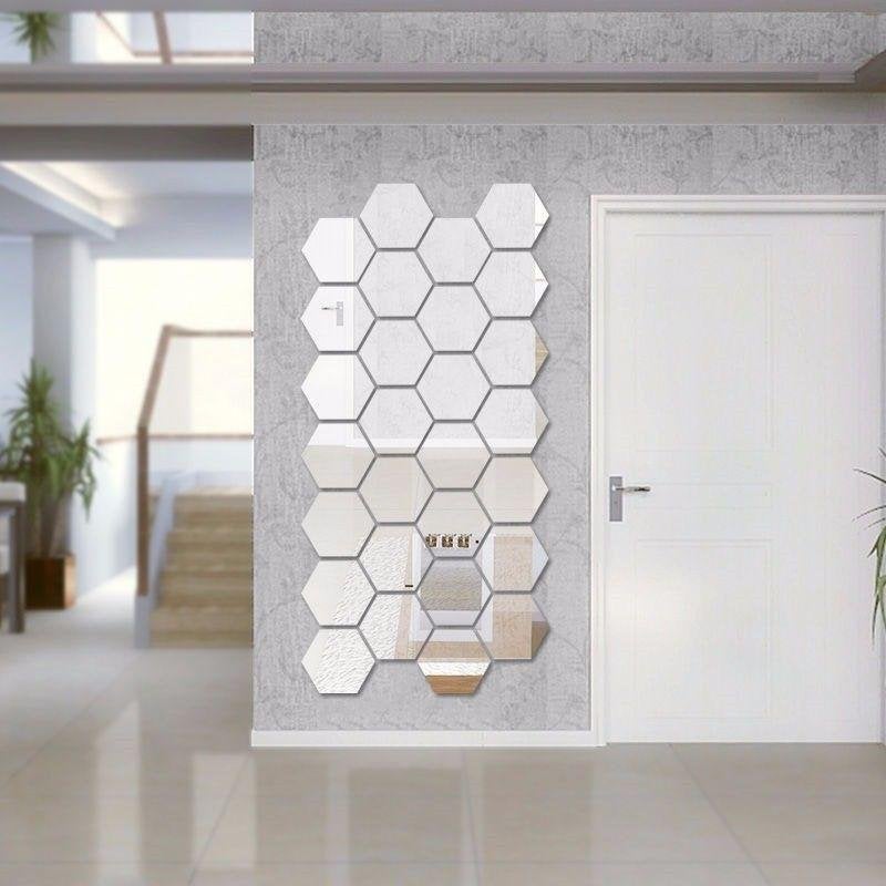Hexagon Spiegel Stickers / Tegel Plakspiegel Plak Wand, Minder dan 50 cm, Verzenden, Nieuw, Minder dan 100 cm
