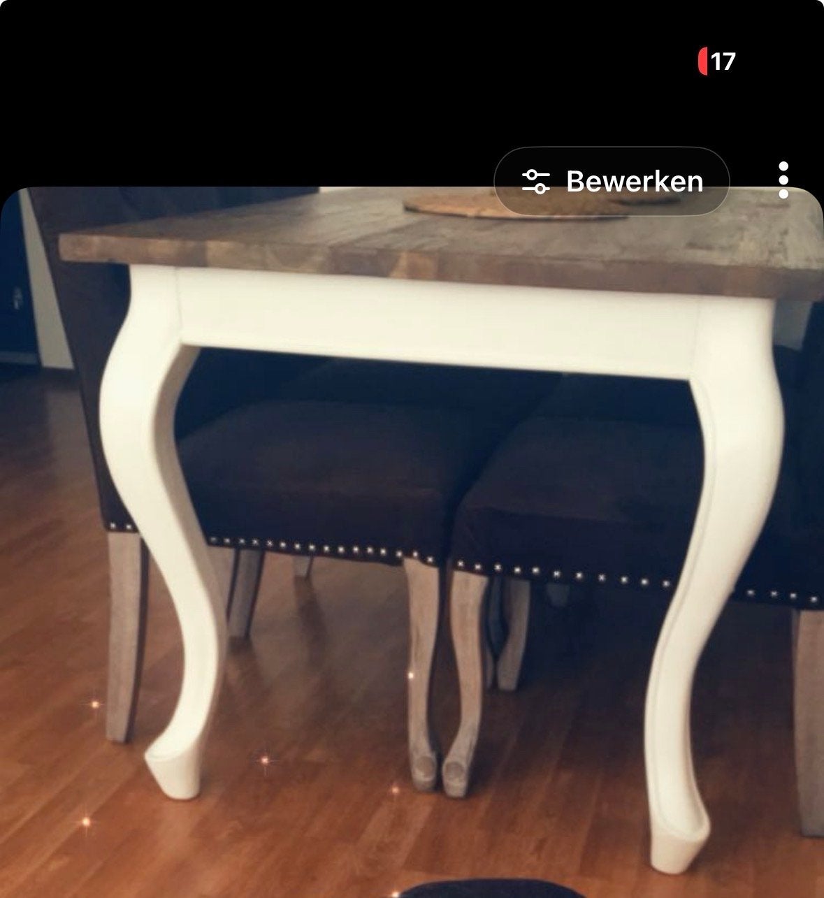 Queen ann eettafel inclusief 6 landelijke stoelen, Ophalen, Gebruikt, Teakhout, Landelijk