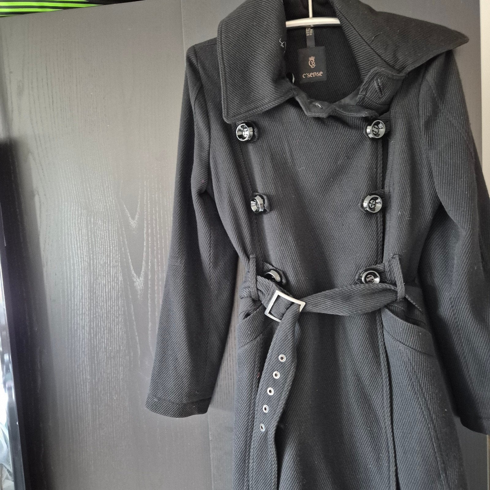Zwarte C'sense winterjas dames maat 36 met riem en knopen, Kleding | Dames, Zwart, Zo goed als nieuw, Maat 36 (S), C'sense