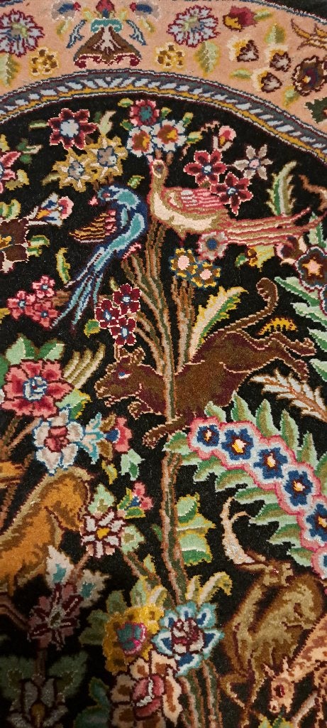 Perzisch tapijt Tabriz van het type Levensboom(met zijde), Huis en Inrichting, Stoffering | Tapijten en Kleden, 100 tot 150 cm
