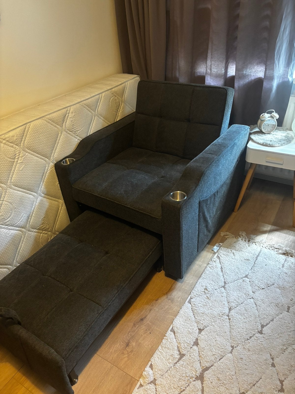 One person sofa bed, brand new! Dark grey, Ophalen, Zo goed als nieuw
