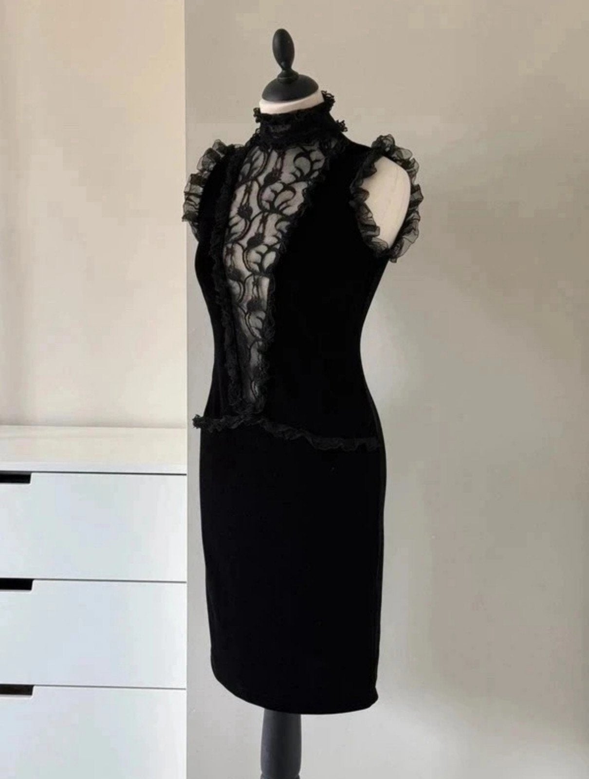 Vintage Karen Millen Zwarte Kanten Jurk, Karen Millen, Zwart, Ophalen of Verzenden, Zo goed als nieuw
