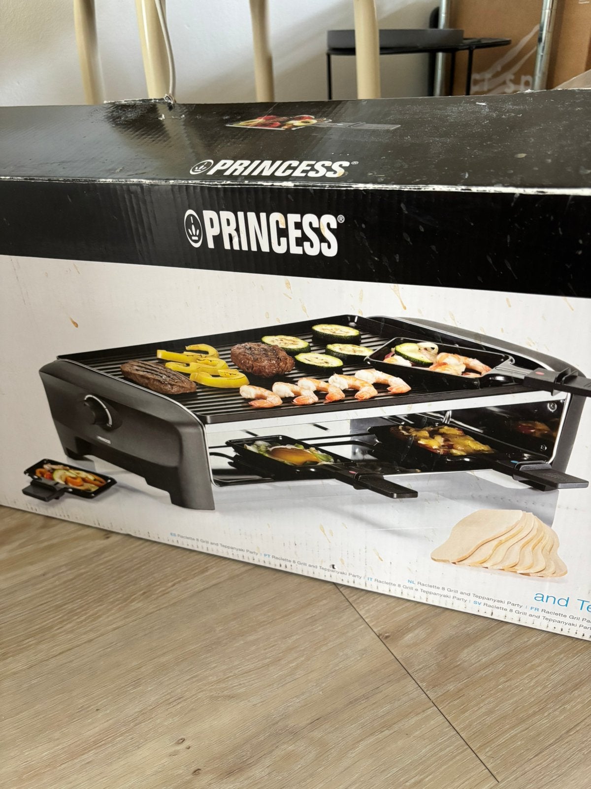 Princess 162840 Raclette 8 Grill and Teppanyaki Party, Ophalen of Verzenden, Nieuw, 8 personen of meer