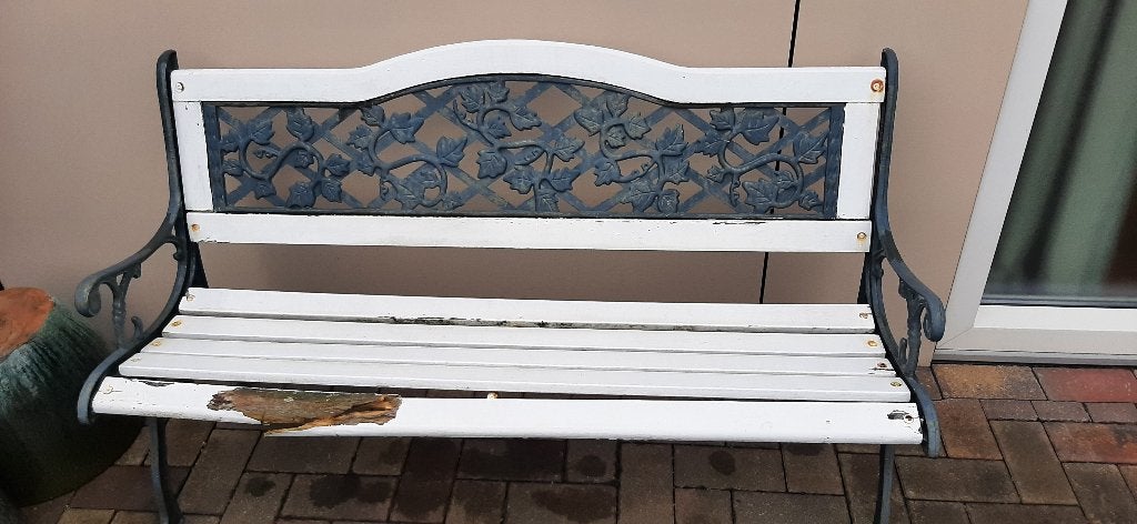 Gietijzeren tuinbankje opknapper!, Ophalen, Gebruikt, Overige materialen