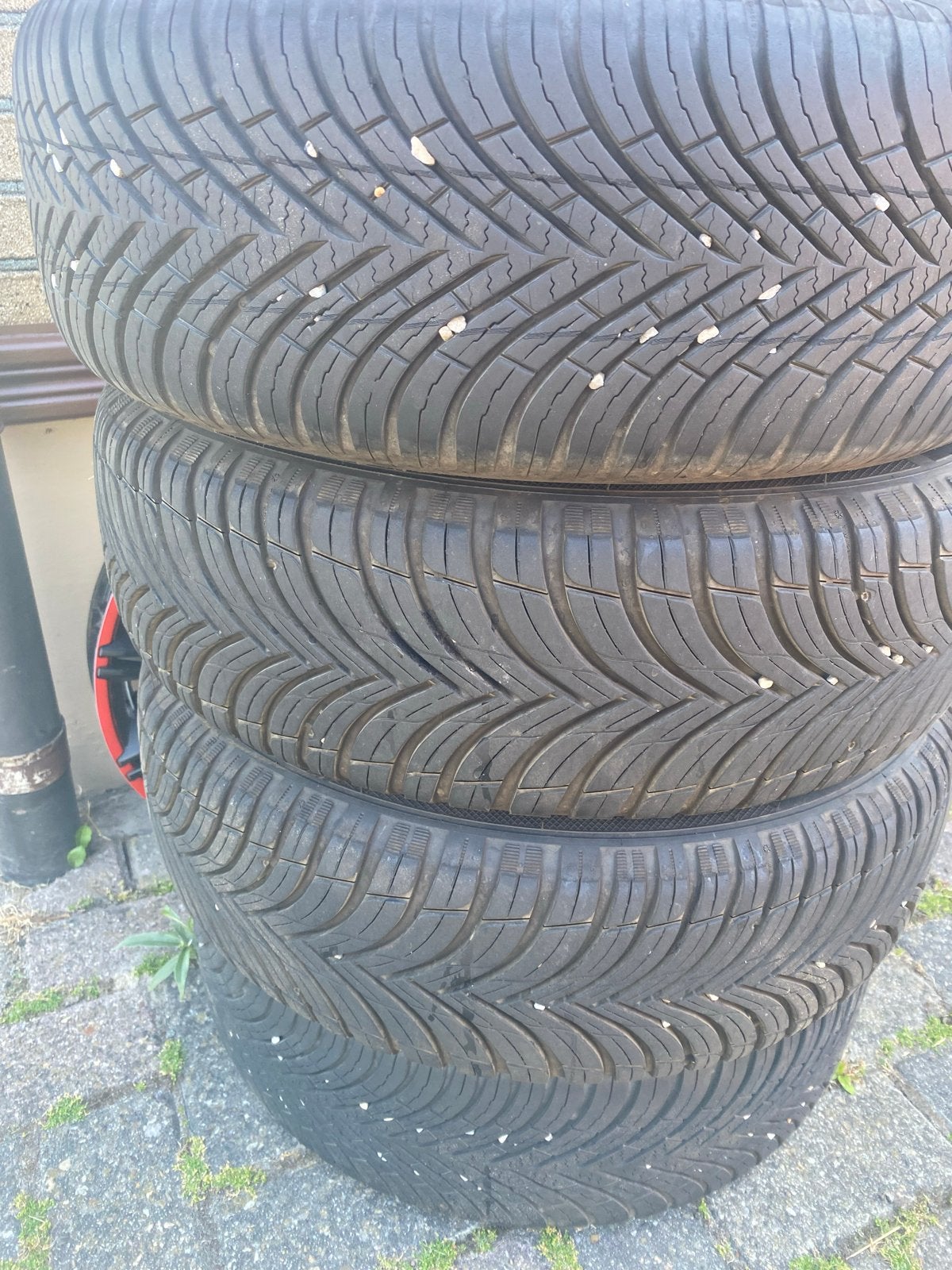 4 All-season banden met velgen - Kleber & Vredestein 175/55R, Auto-onderdelen, Banden en Velgen, Ophalen, Gebruikt, 15 inch, 175 mm