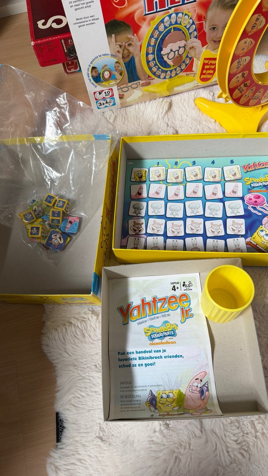 Yahtzee Jr. SpongeBob SquarePants Editie, Drie of vier spelers, Ophalen of Verzenden, Gebruikt