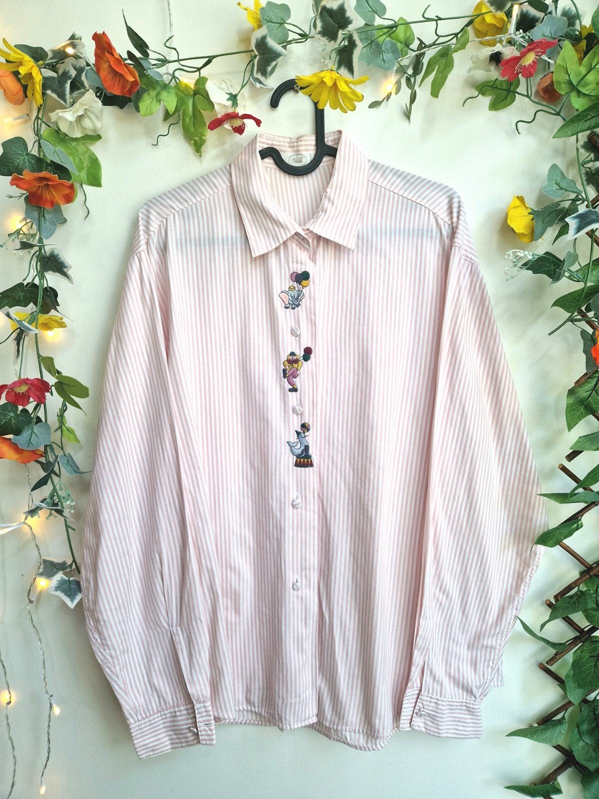 Unieke vintage disney blouse met dombo borduursels, Ophalen of Verzenden, Zo goed als nieuw, Maat 46/48 (XL) of groter, Roze