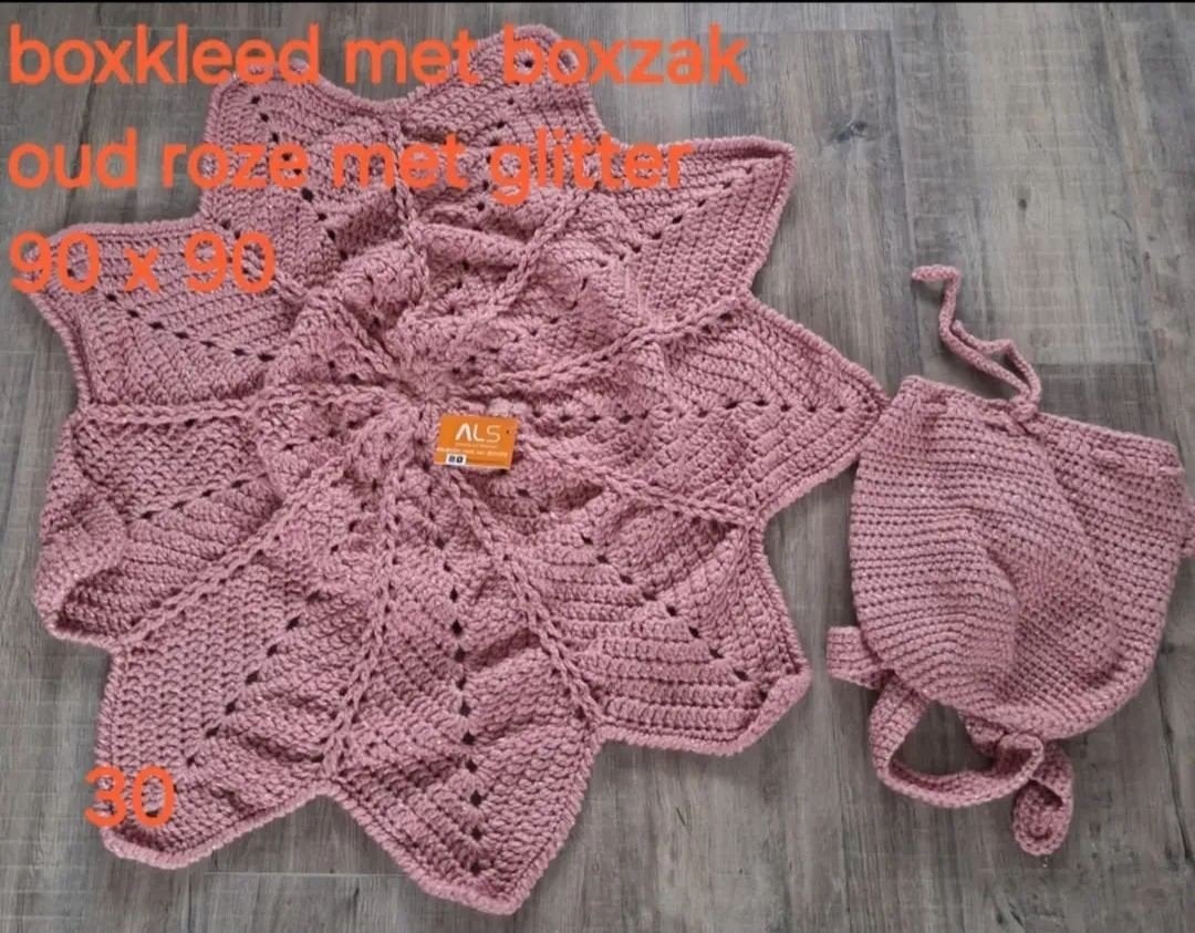 Boxkleed met boxzak oud roze met glitter 90x90, Ophalen of Verzenden, Nieuw