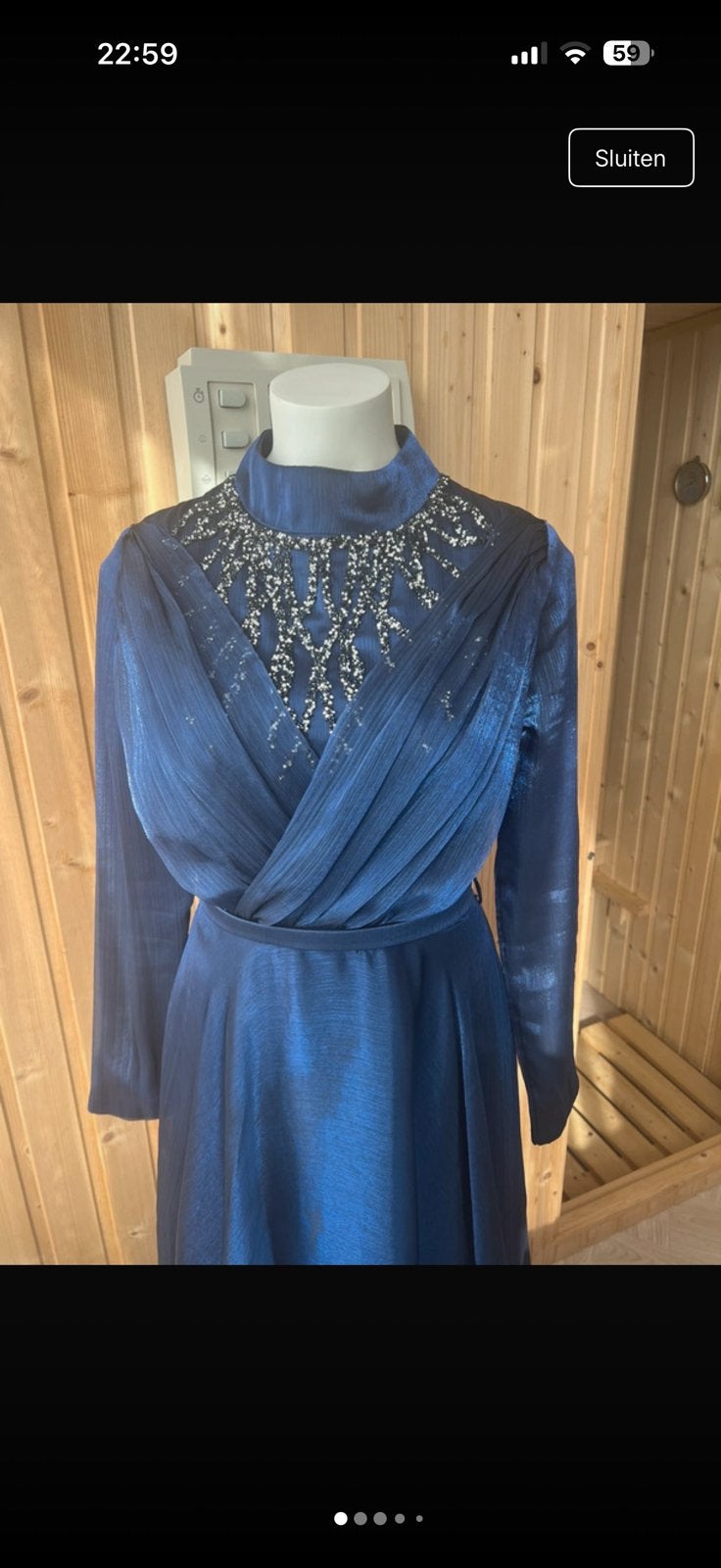 Abiye galajurk avondjurk, Galajurk, Blauw, Maat 42/44 (L), Ophalen of Verzenden