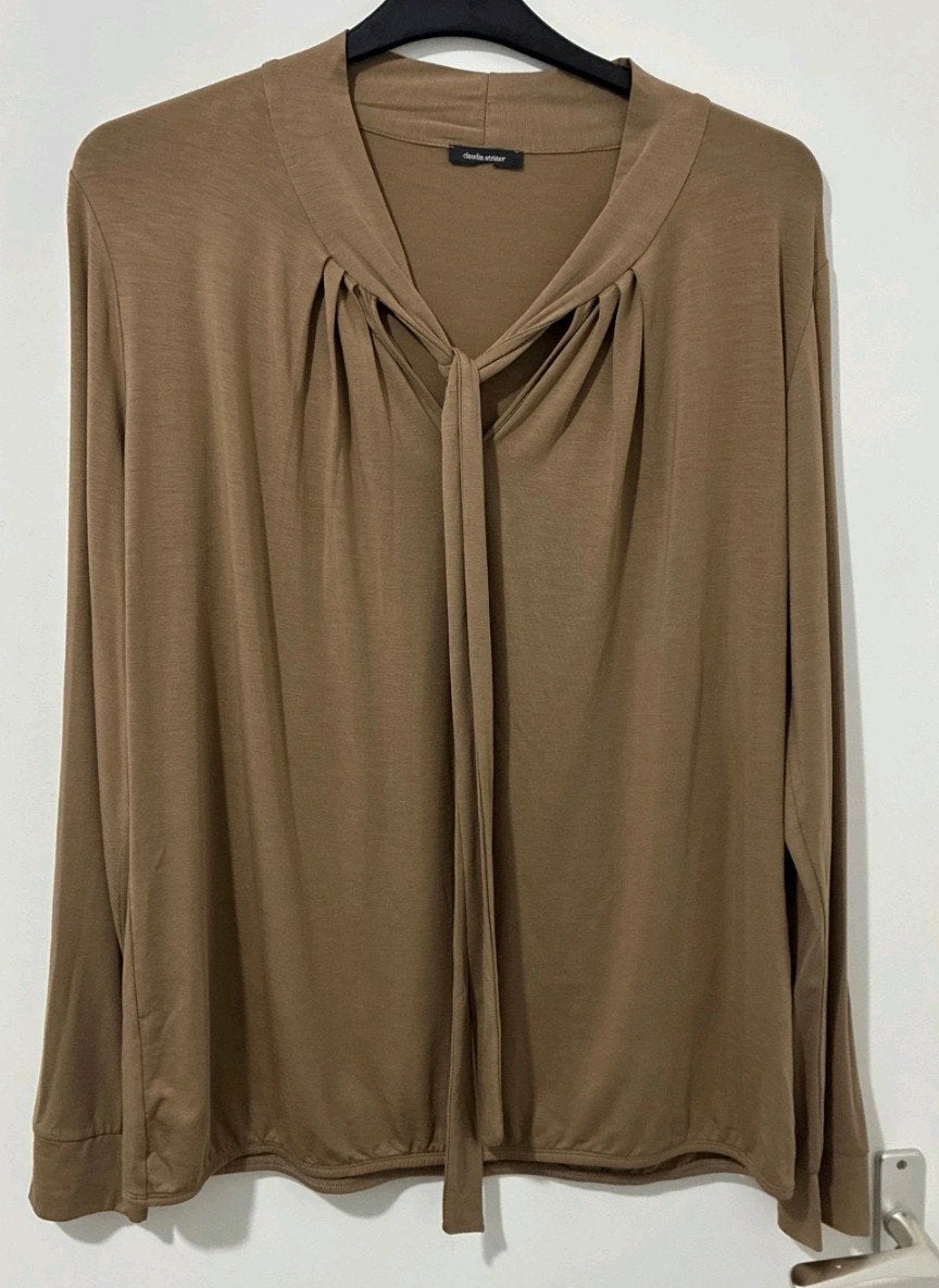 Claudia Sträter blouse shirt maat 44 nieuwstaat, Bruin, Maat 42/44 (L), Ophalen of Verzenden, Zo goed als nieuw