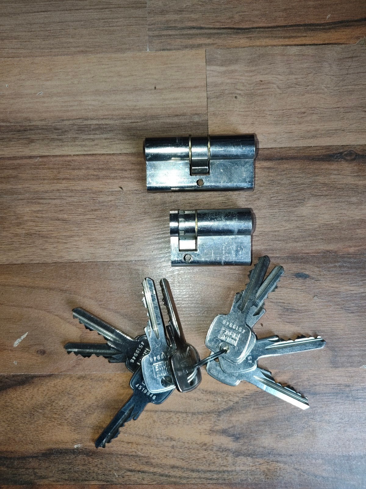 Winkhaus cilinderslot skg2 1x 30/30 +1x 10/35+9sleutels, Ophalen of Verzenden, Koper of Messing, Slot