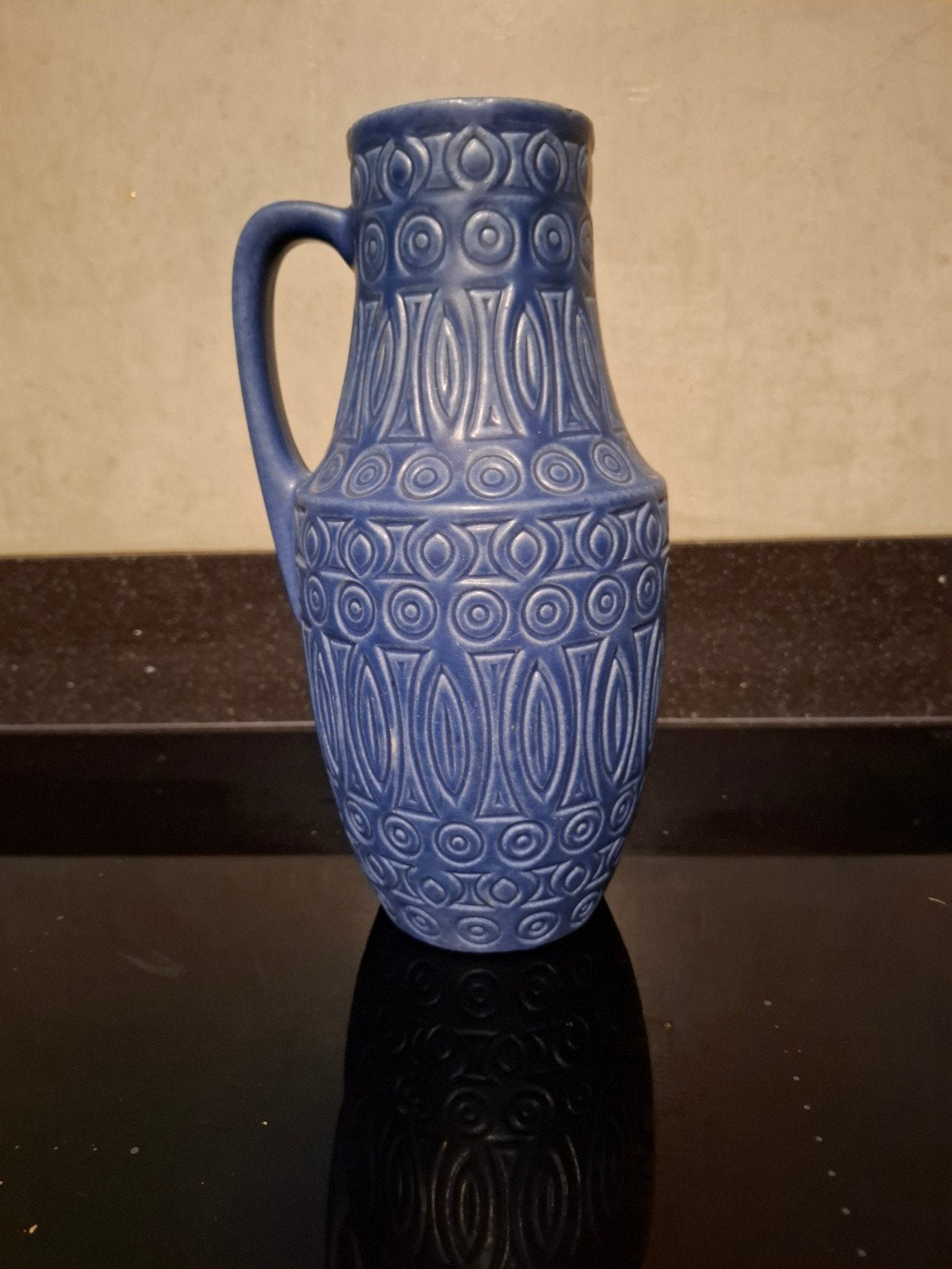 Vintage Scheurich West Germany Keramiek Vaas - Blauw, Antiek en Kunst, Ophalen of Verzenden