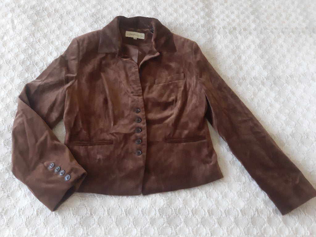 prachtig bruin velours jasje Josephine & Co. maat 40, Kleding | Dames, Josephine & Co, Bruin, Zo goed als nieuw, Jasje