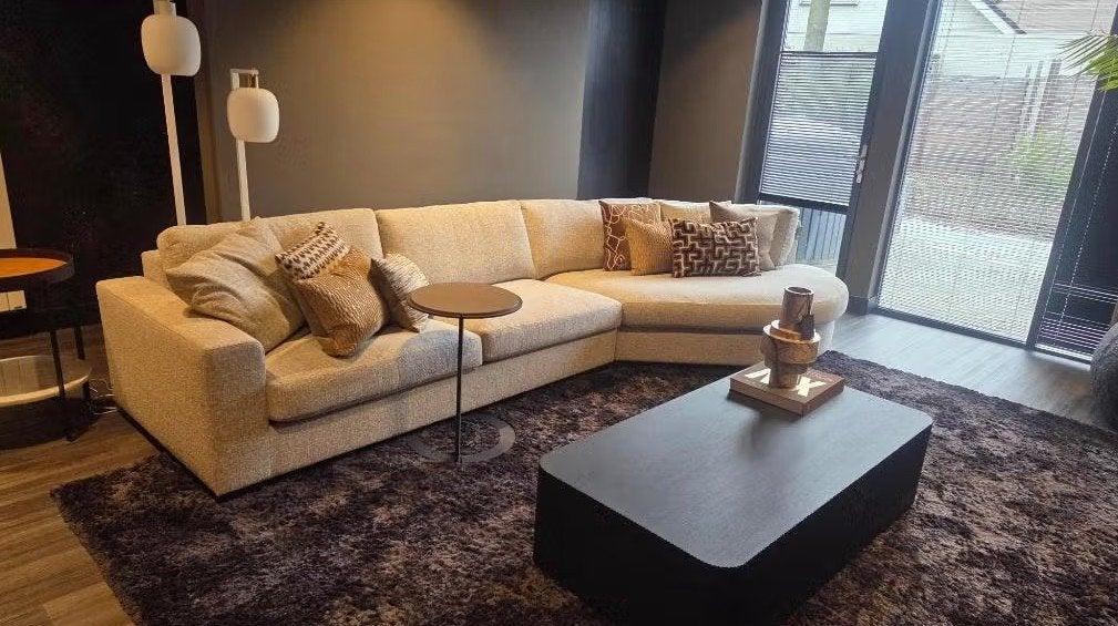 Bank met druppel longchair BW, Ophalen, Nieuw, Stof