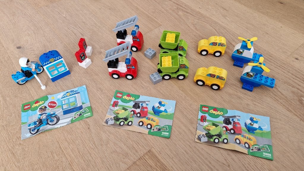 Lego Duplo Voertuigen (9 stuks) 10900 (1x)  en 10886 (2x), Ophalen, City, Compleet, Overige typen