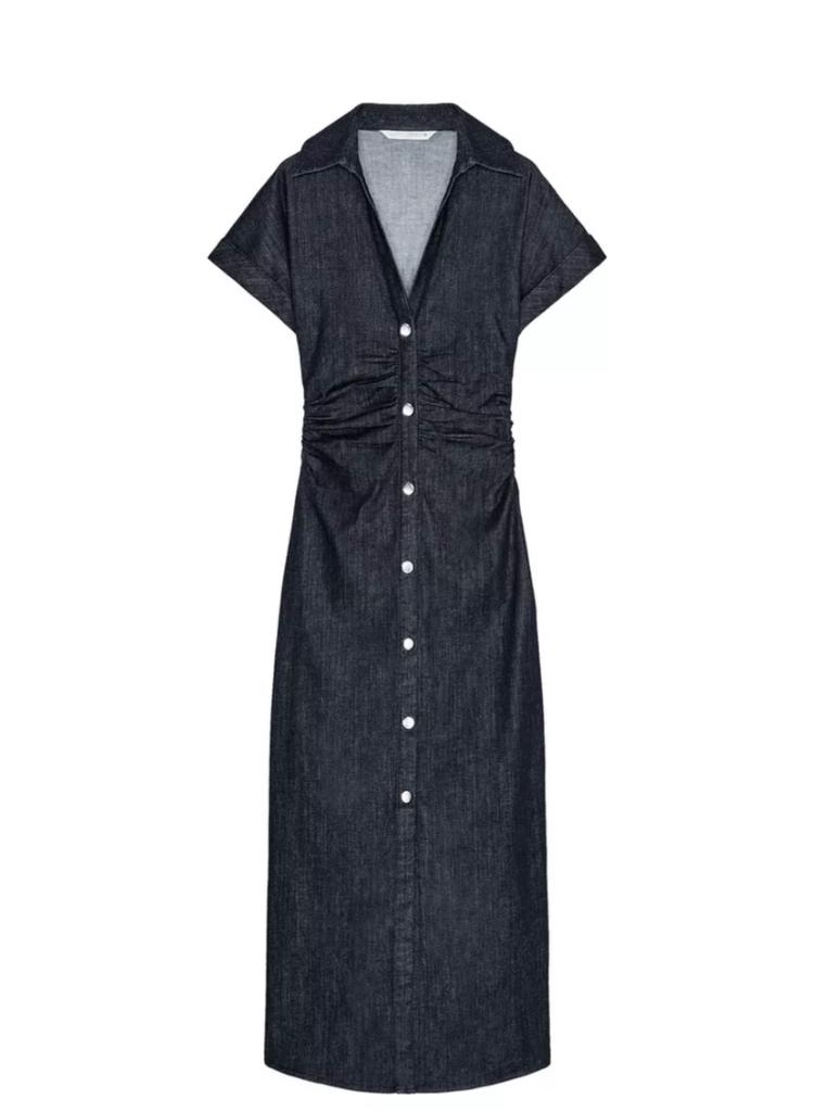Zara Denim midi jurk, Kleding | Dames, Maat 38/40 (M), Blauw, Zara, Nieuw