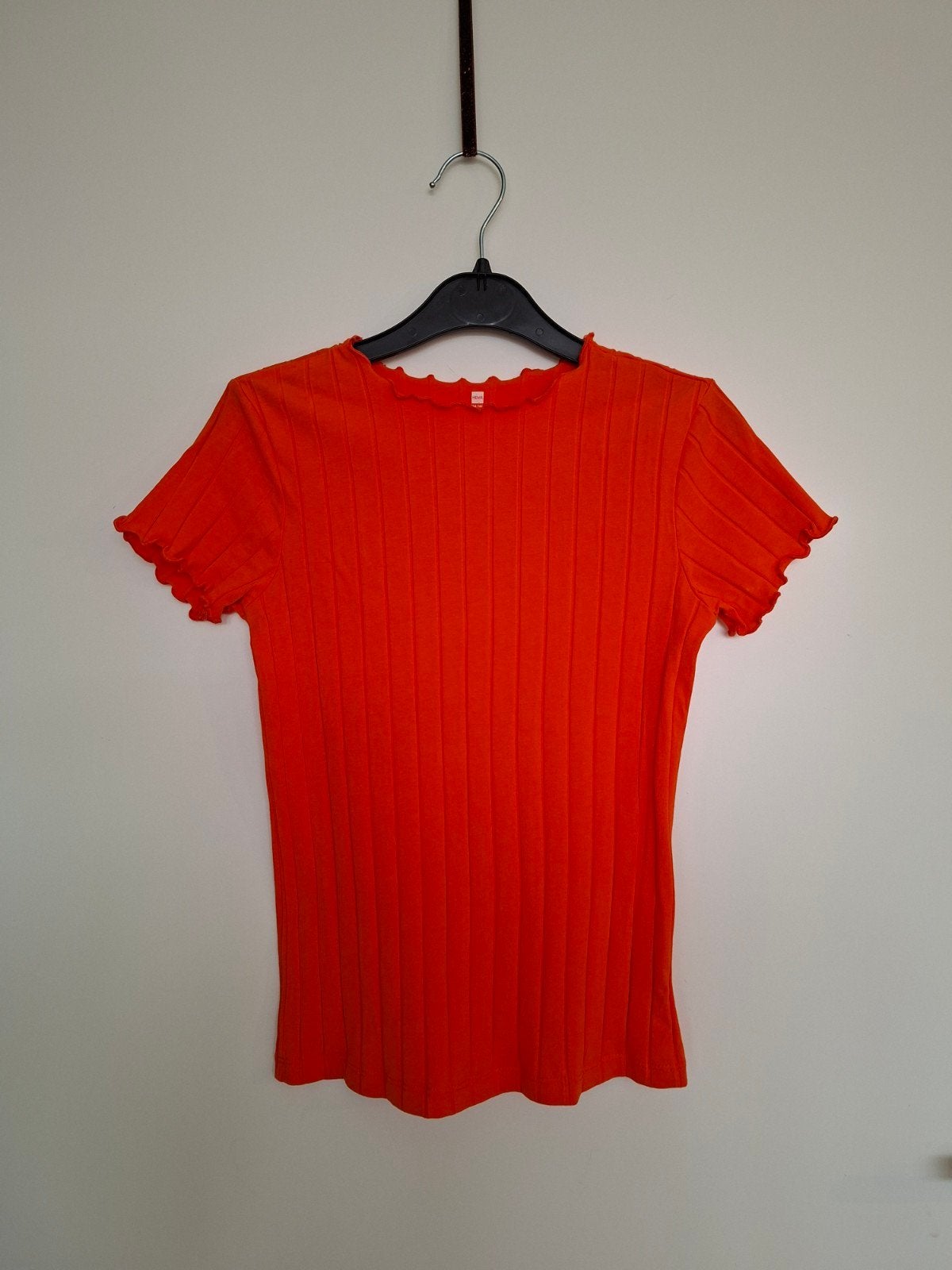 Oranje shirtje van Hema maat 134 140 z.g.a.n., Meisje, Ophalen of Verzenden, Zo goed als nieuw, Shirt of Longsleeve