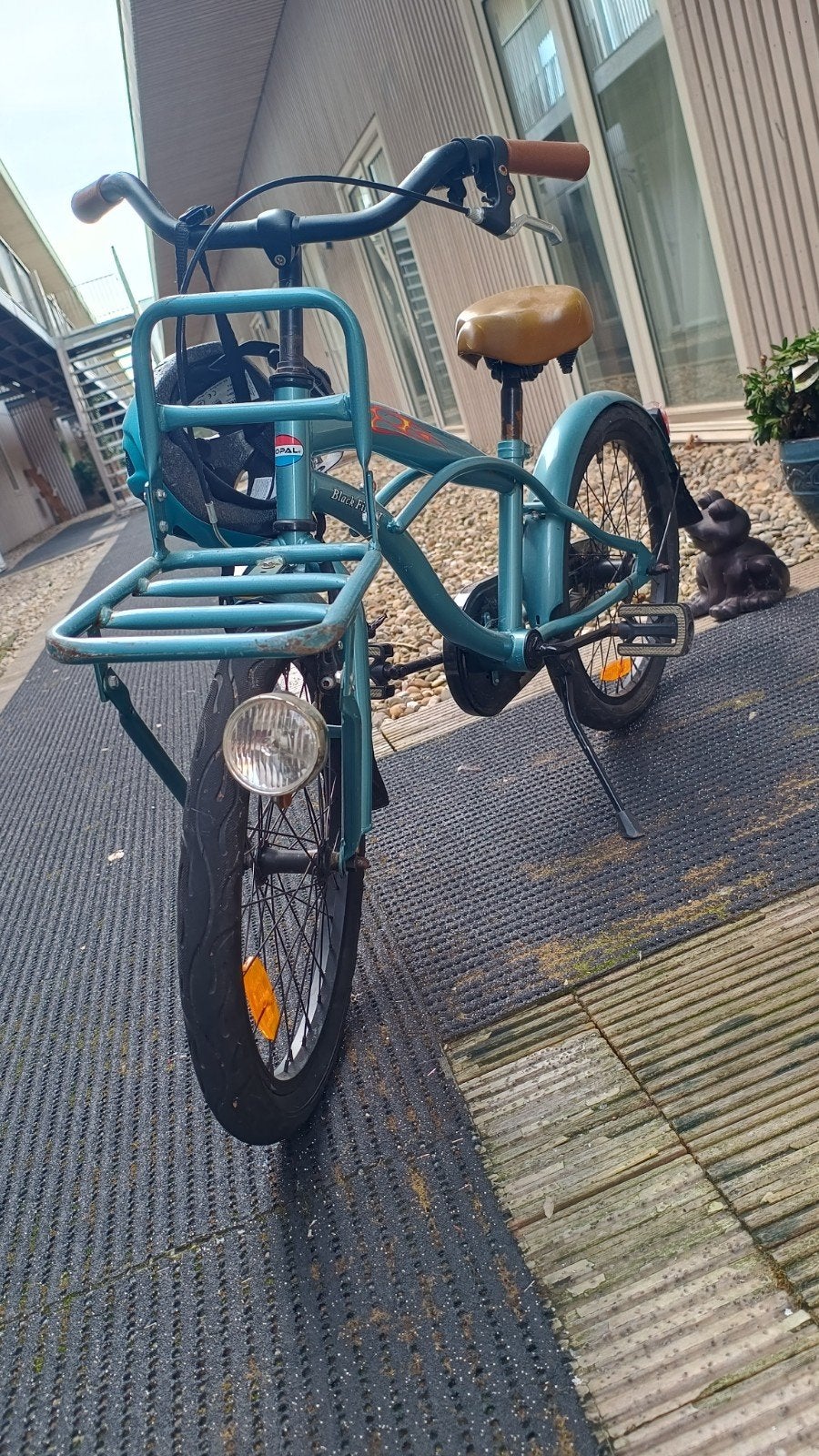 Popal Black Fighter kinderfiets + voordrager ALLEEN OPHALEN, Terugtraprem, Gebruikt, Minder dan 49 cm, Ophalen