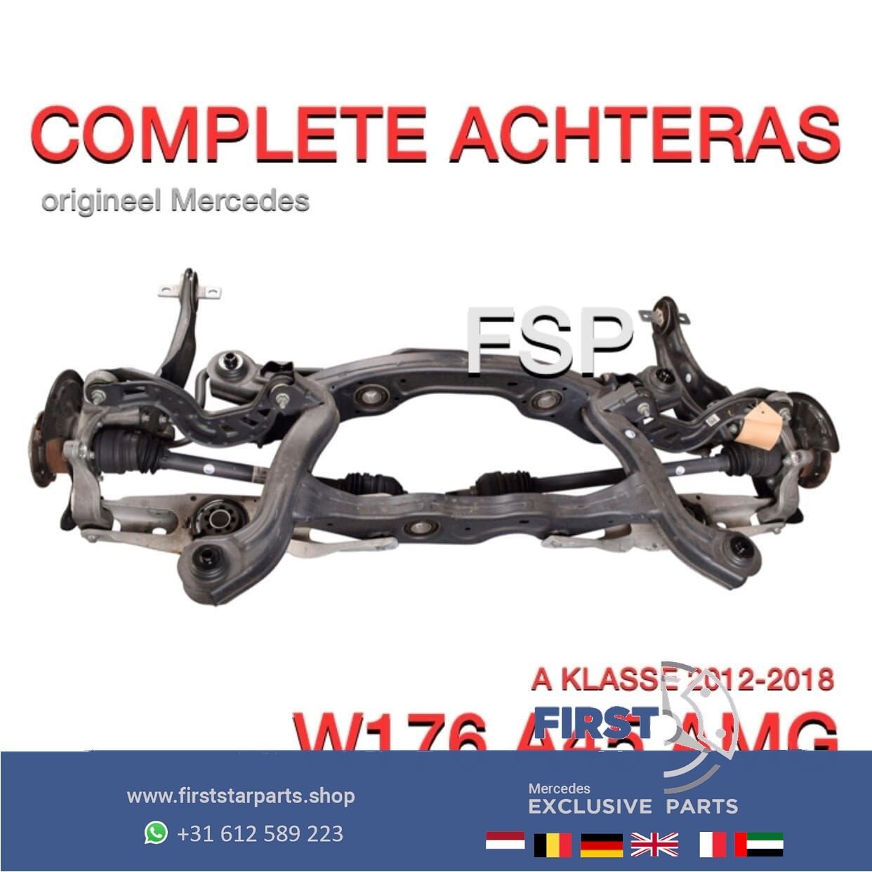 W176 A45 AMG ACHTERAS COMPLEET Mercedes A KLASSE 45 2012-201, Gebruikt, -, Ophalen of Verzenden, -