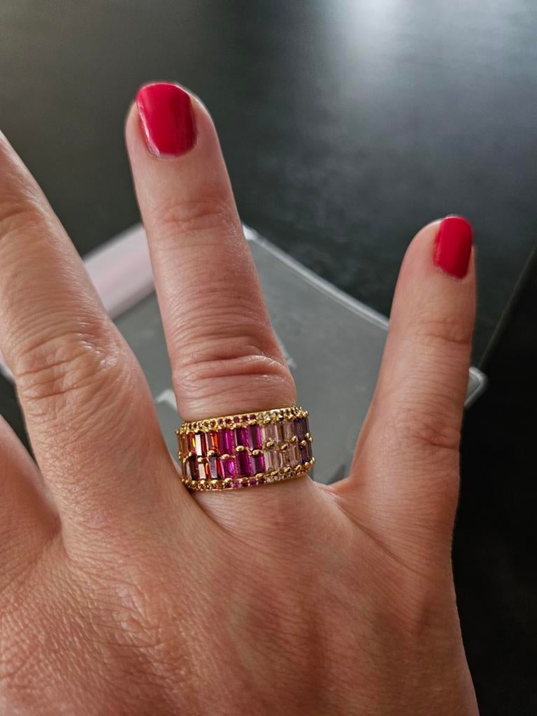 My Jewellery ring goud met gekleurde steentjes, Sieraden, Tassen en Uiterlijk, Ringen, Met strass, Nieuw, Ophalen of Verzenden