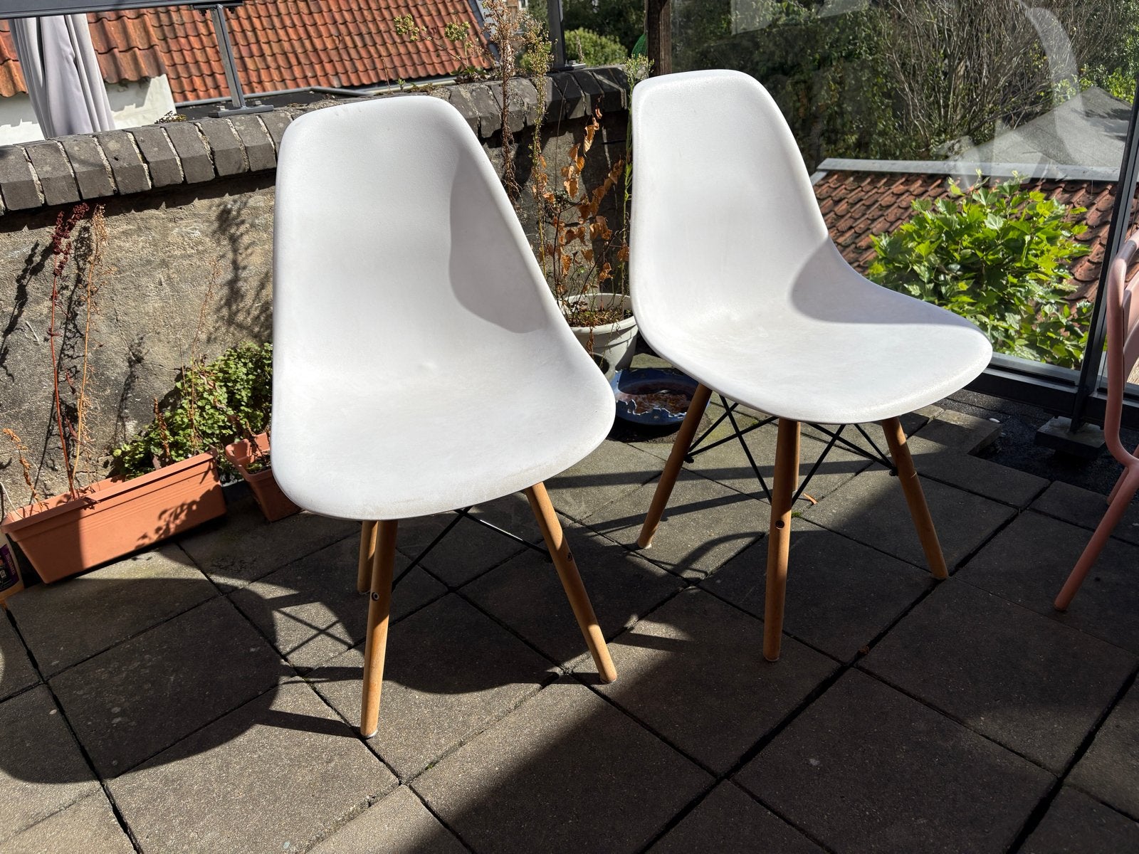 Set van 3 gratis kuipstoelen, Huis en Inrichting, Ophalen, Gebruikt, Drie, Wit