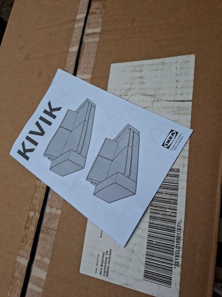Hoes (Nieuw in doos) voor IKEA KIVIK 2-zitsbank lichtbeige, Huis en Inrichting, Banken | Bankstellen, Modern, Scandinavisch, 150 tot 200 cm