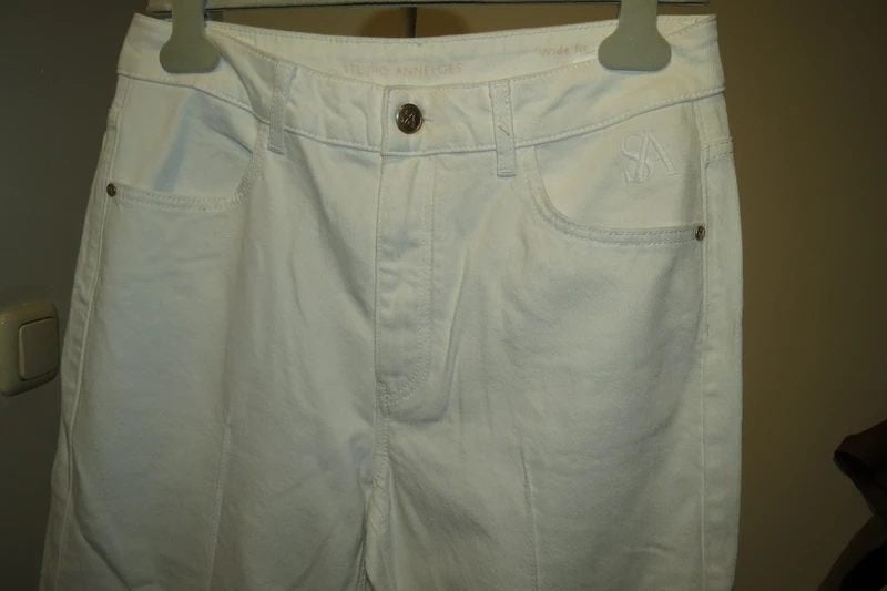 Studio Anneloes witte broek wide fit knopen zijkant ZGAN s/m, Studio Anneloes, Verzenden, Wit, Zo goed als nieuw