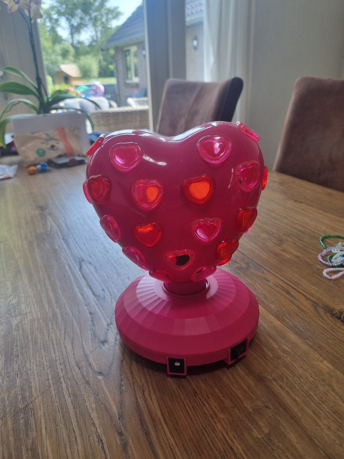 Nette Hartjes Discolamp op Batterijen - Roze, Kinderen en Baby's, Ophalen of Verzenden, Zo goed als nieuw, Meisje